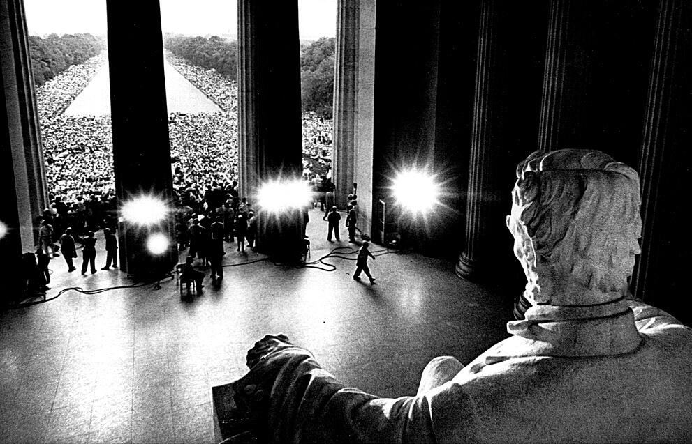 Abraham Lincoln oversees the March on Washington, sixty years ago this weekend: