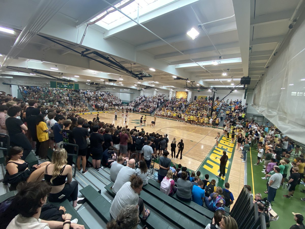 First pep assembly of the year. 💚💛