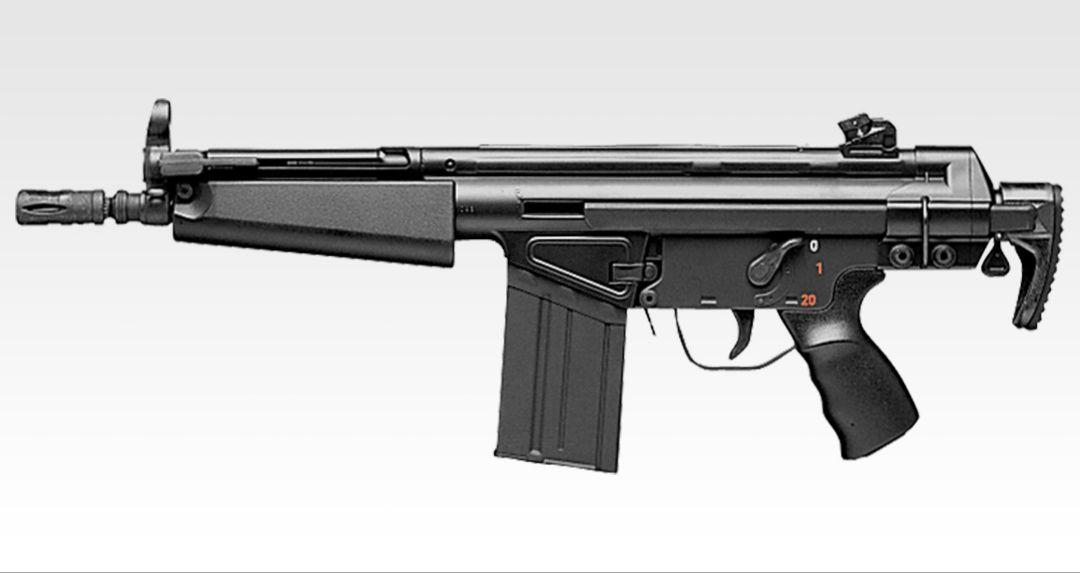 Gunsbot's tweet photo. MC51
FRオーディナンス社が特殊部隊SASの要望で、G3を短機関銃サイズにまで小型化したモデル
SASに採用されたが、強烈な反動と凄まじいマズルフラッシュを生じ、信頼性にも問題があったことから数年でHK53に更新されてしまった
https://t.co/U54cO0iUjz