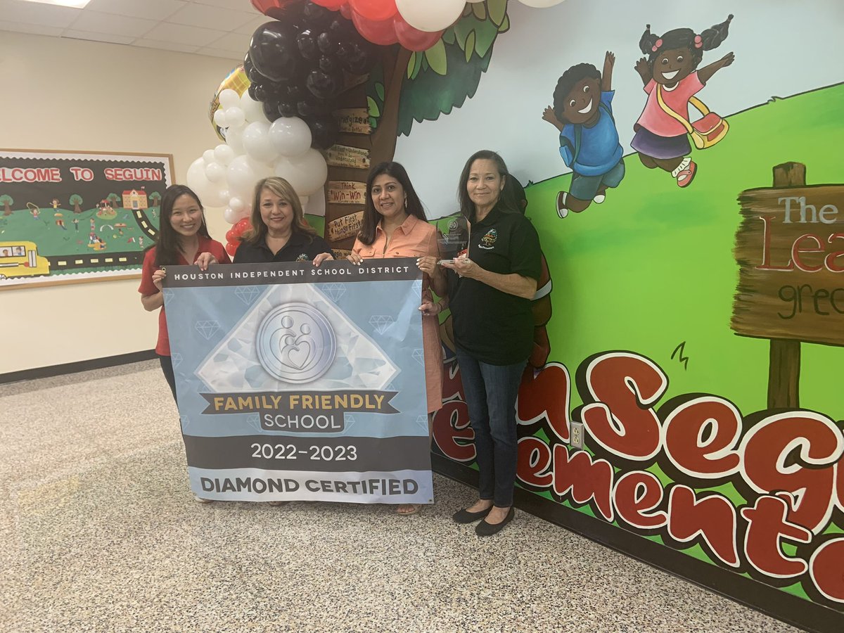 Seguin ES is a diamond certified family friendly school. So proud of the work Ms. Alvarado did to achieve the highest honor. @juanseguinhisd @HollyShum @WinnyLlorens @lizethmartinex