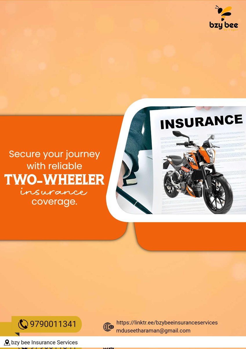 ssrmdu's tweet image. 🏍️ Don't let uncertainties ruin your joyride! 🛡️ Secure your journey with reliable TWO-WHEELER insurance coverage. 🛡️ Shield yourself from unexpected mishaps and ride worry-free! 😎 Get insured today and enjoy the thrill with peace of mind. 🚀 #TwoWheelerInsurance #RideSafe