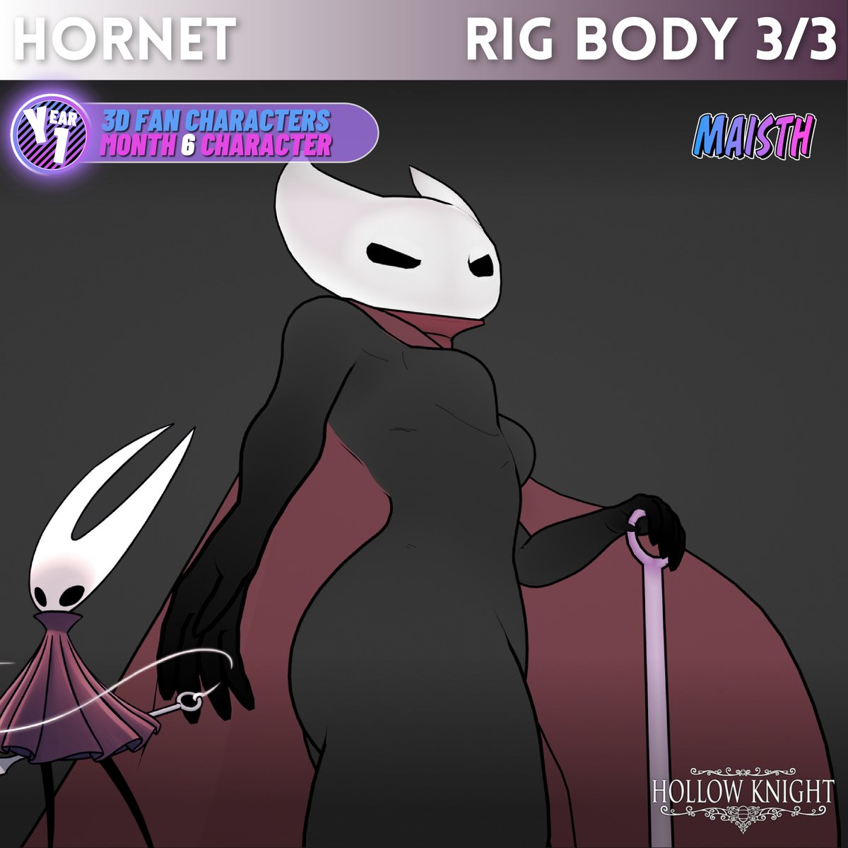 DaMaisth's tweet photo. This final day I'll be showing the body rig of Hornet, with some poses! Stay tuned for the release of this character soon enough!

#3d #fanart #3dmodel #shader #hollowknightfanart #hornet #teamcherry #Fanarts #rigging #rig #3dmodeling #3dfc #3dfancharacters #blender #pose https://t.co/0SkCkX0GH1