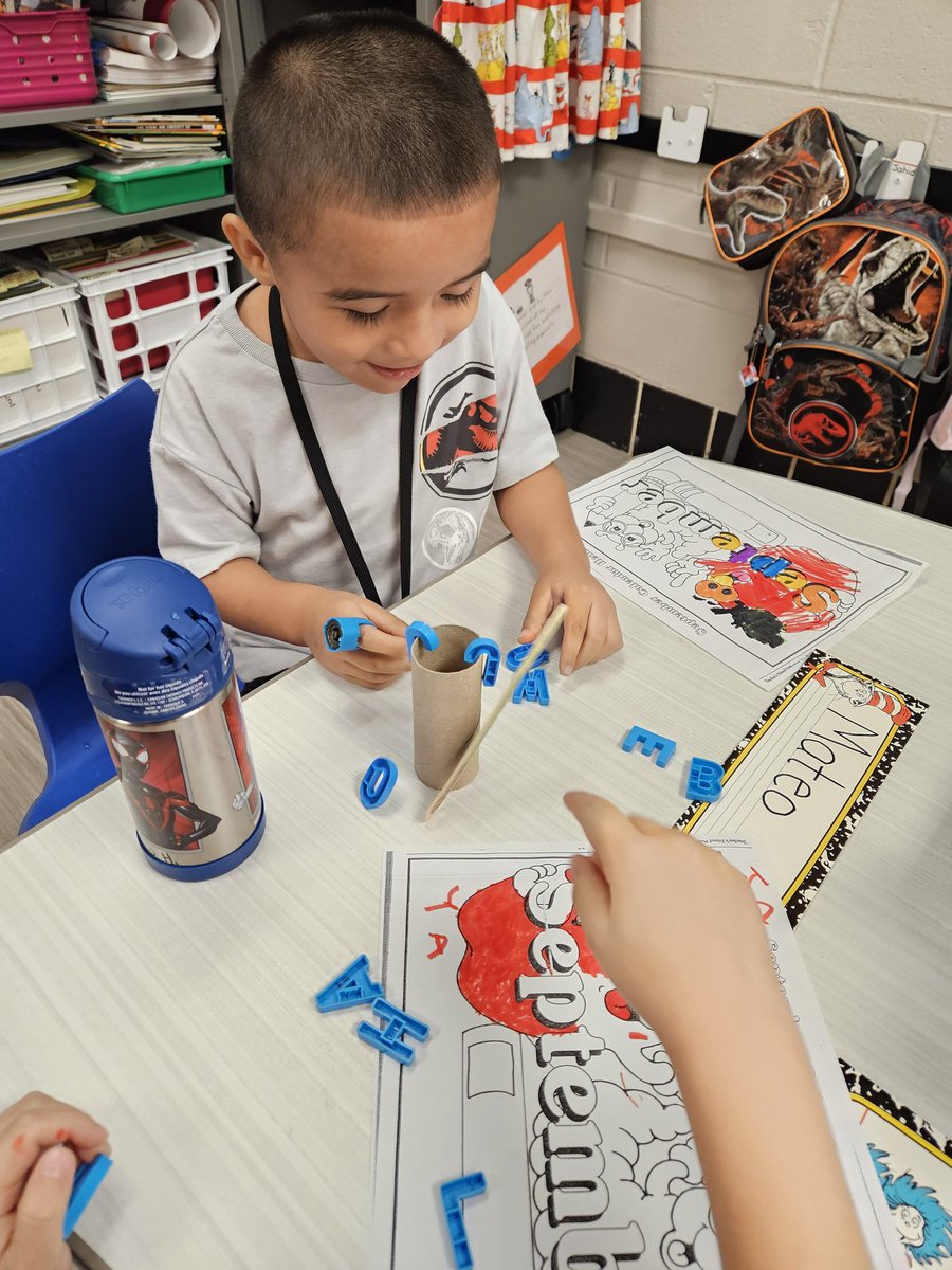Chicka chicka boom boom. Will there be enough room? These cuties used teamwork to balance their "coconut trees" <a href="/I_T_Holleman/">Holleman Elementary</a>