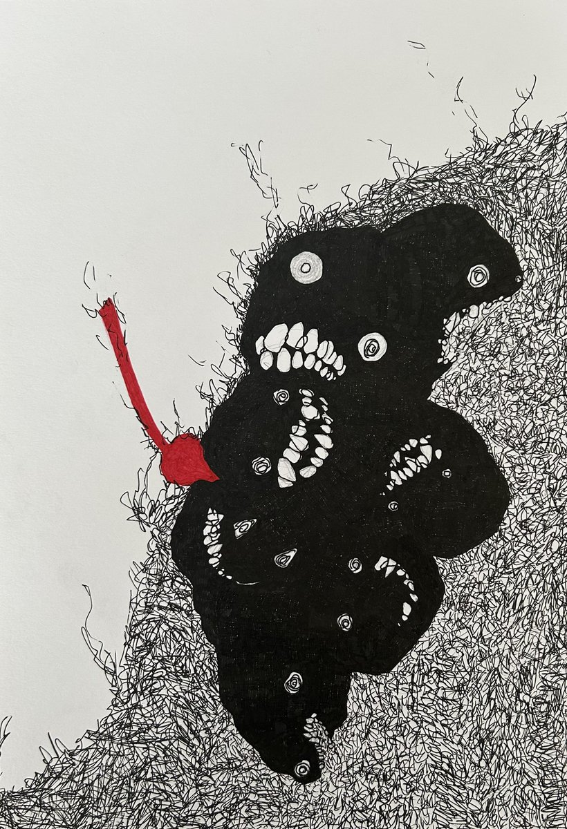 「「悪魔の落とし物」 #イラスト #アナログ #ボールペン」|junhikoのイラスト