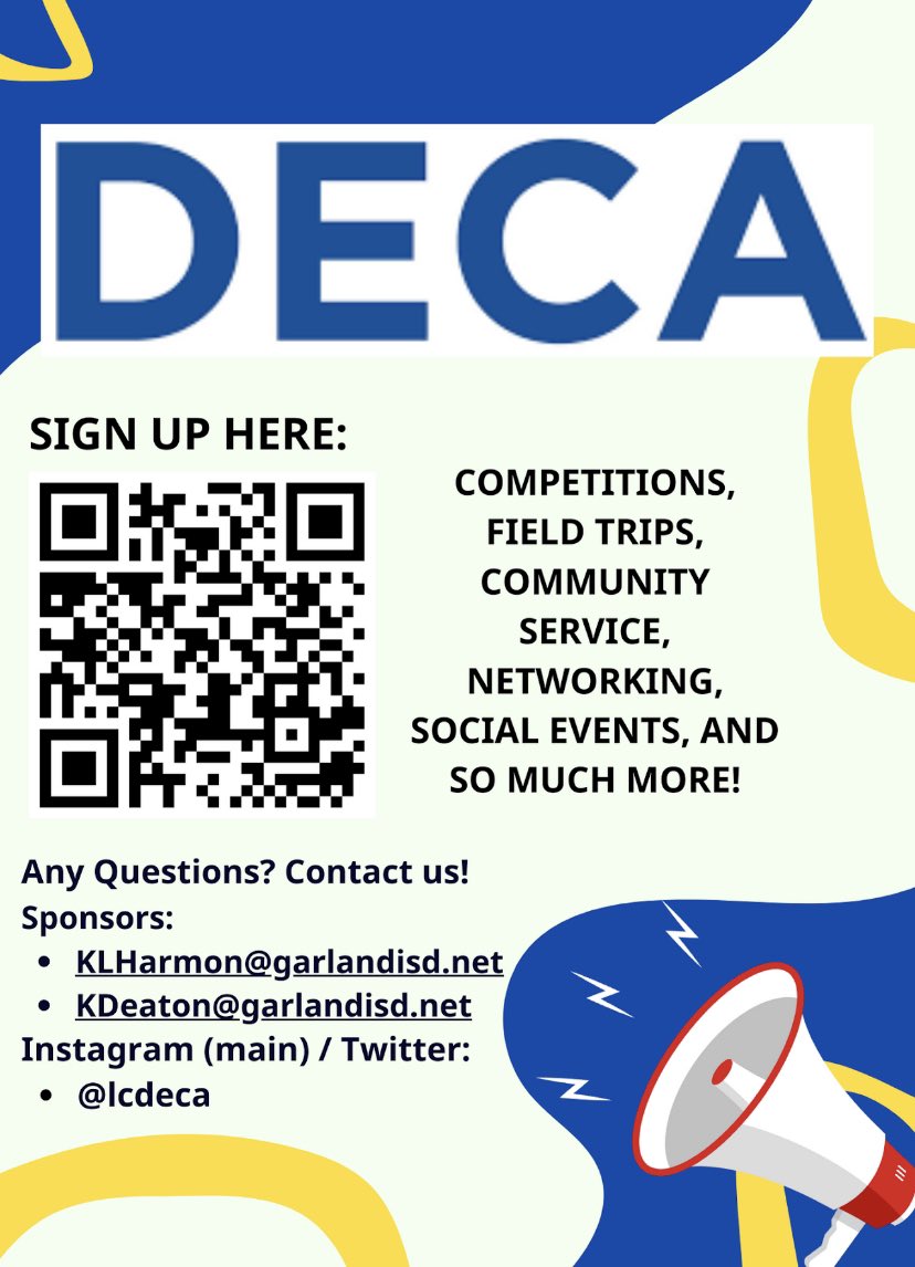 Did you miss our interest meeting on Thursday? Don't worry because you can still sign up for a year of fun with LCDECA!