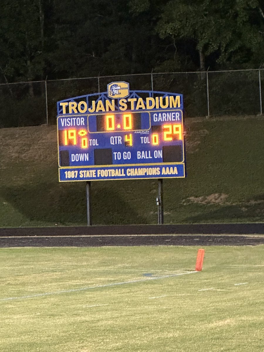 CONGRATULATIONS TO YOUR VARSITY GARNER TROJANS for Earning A Victory Tonight Over Middle Creek ‼️💙💛🏈🏈🏈 <a href="/Coachddonald/">Deron Donald</a>  #GTOWN