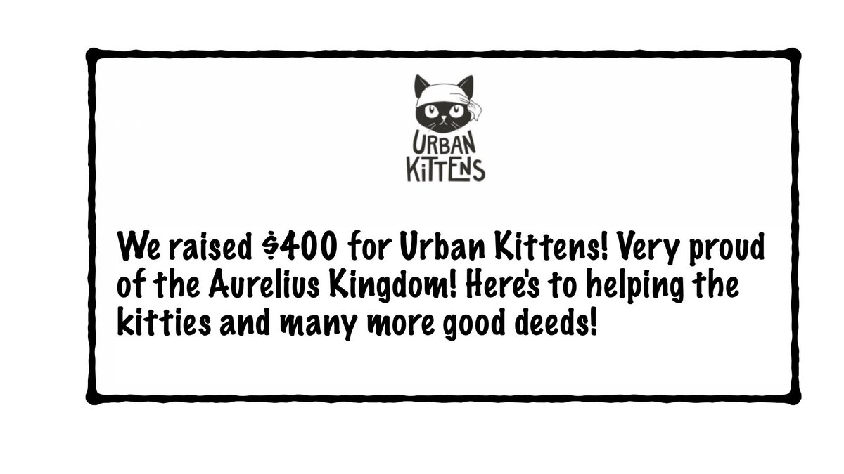 KAureliusGaming's tweet photo. Today was an amazing day! Not only did I hit my PB on a speedrun for Stray live on YouTube, but the community came together to raise $375 which I decided to round up to $400 for the @urbankittens organisation! That is the most we've EVER raised for charity! https://t.co/0oG9F9f6qC