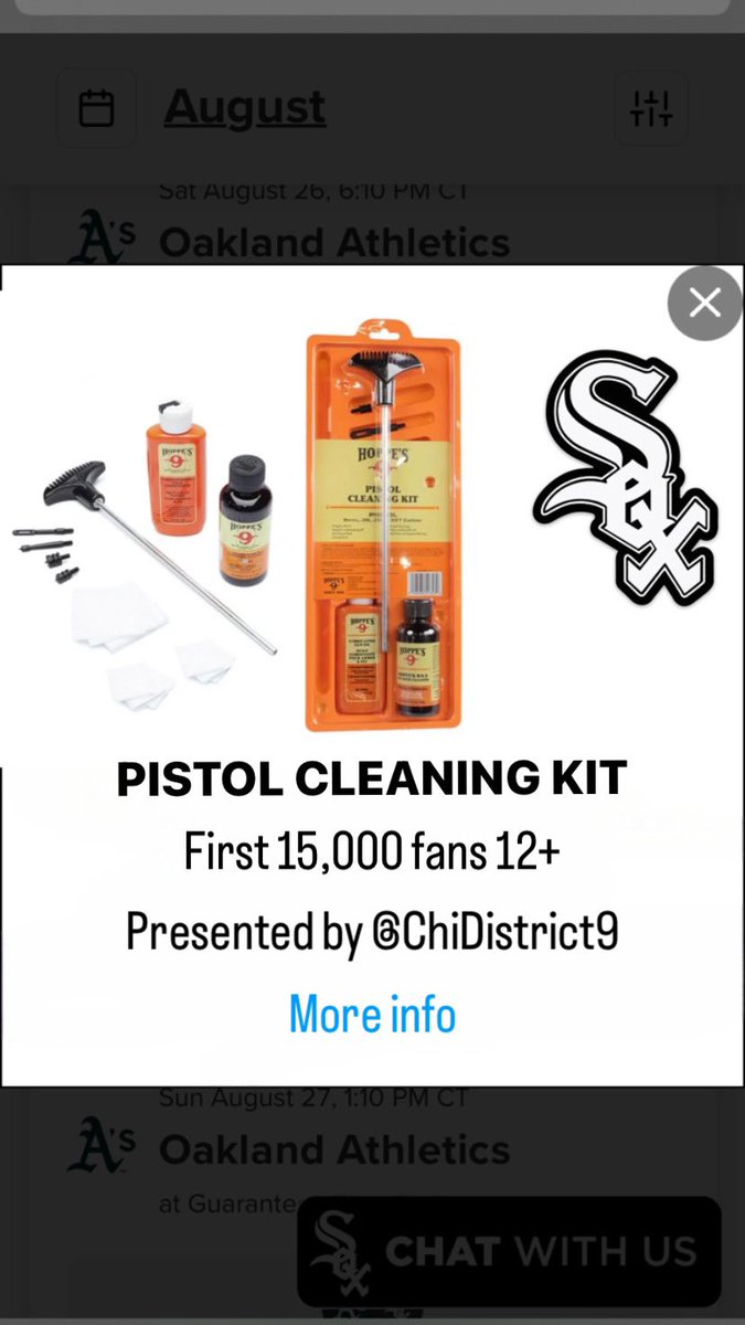 ChiScammer's tweet photo. Chicago White Sox next home game giveaway. 🔫 https://t.co/ydqPbJoUuT