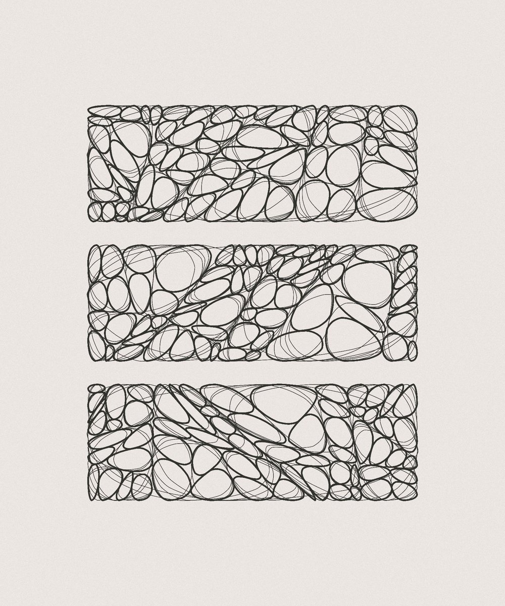 A view into what's going on behind the scenes in 'A Saucerful of Secrets', just a lot of overlapping Chaikin curves. Still available to mint on #fxhash #generativeart