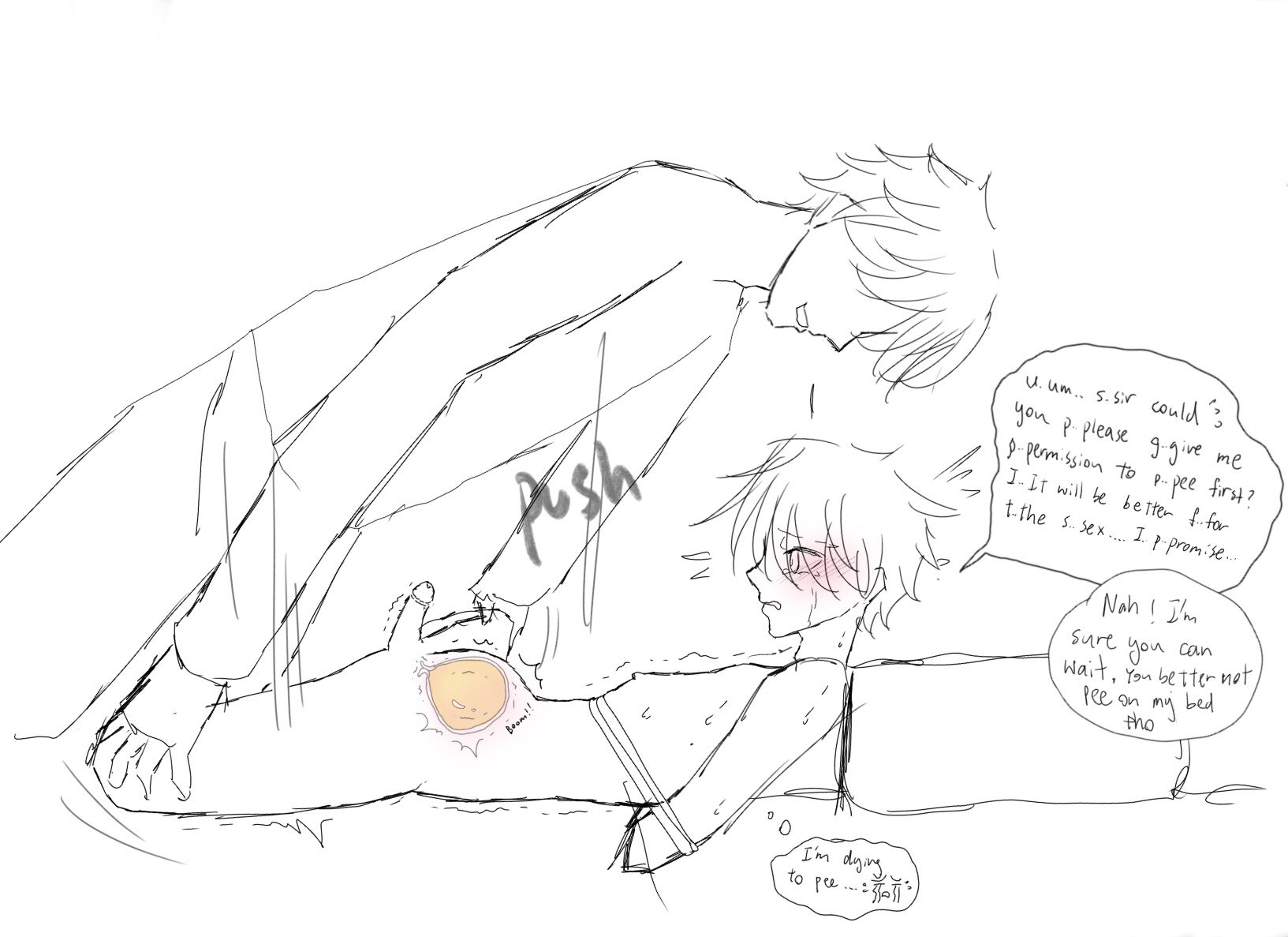 shyningshi on X: Poor boy getting fucked with a full bladder and lost  control #omorashi #pisskink #peedesperation #maleomorashi #pee #piss  #toilet #fullbladder #omo #maleomo #peeholding #omorashiart  #omorashidrawing #yaoi #yaoimanga #bl #blmanga ...