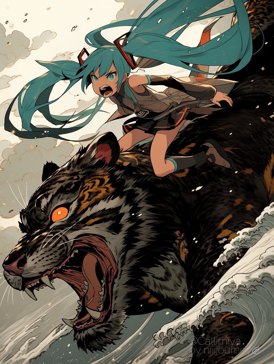 Callimiya's tweet photo. 虎王咆哮、初音ミクさん https://t.co/um2xbCHv8N