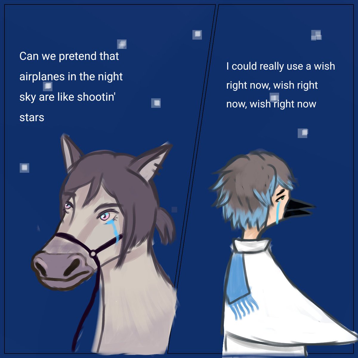 kurei_w's tweet photo. When mordeike mistook the wrong horse

#LUXIEMKARA #MystArt  #Ikenograghy https://t.co/KOE3qY34x3