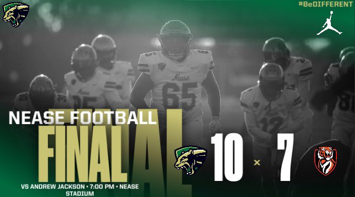 FINAL!

Nease wins on field goal in overtime to improve to 1-0! 

#NEASE