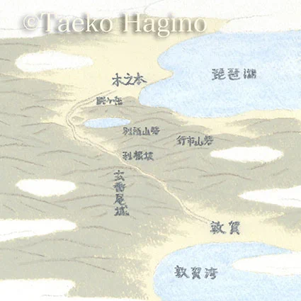 北國新聞、富山新聞連載小説 安部龍太郎さん作「銀嶺のかなた」第227~230回挿絵です。