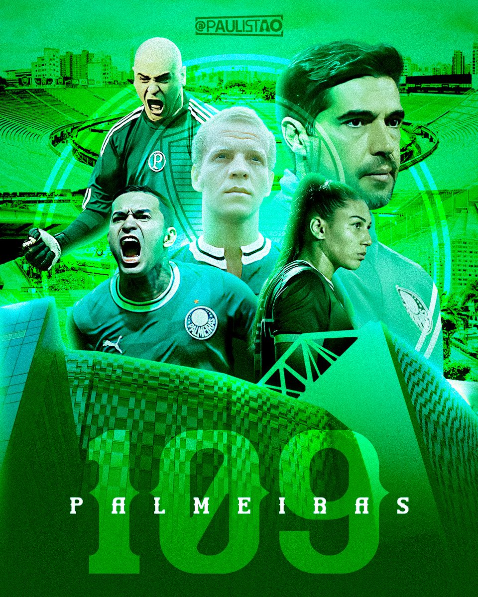 🐷💚 109 anos de histórias, lutas e glórias. Parabéns, @Palmeiras !🥳🎉 #FutebolPaulista #Aniversário #Palmeiras109