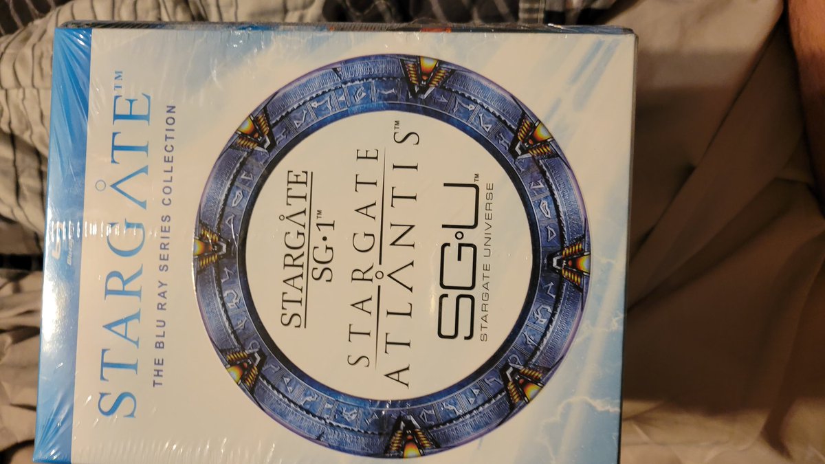 sci_man41's tweet photo. I finally got Stargate SG-1, Atlantis and SGU on Blu-ray for my birthday. I have wanted this for a very long time but am always broke.  
I am so excited to see all the extras and everything that comes with it. Not to mention the upscaling of Blu-ray, YAY!!! https://t.co/2rXxfc3rop