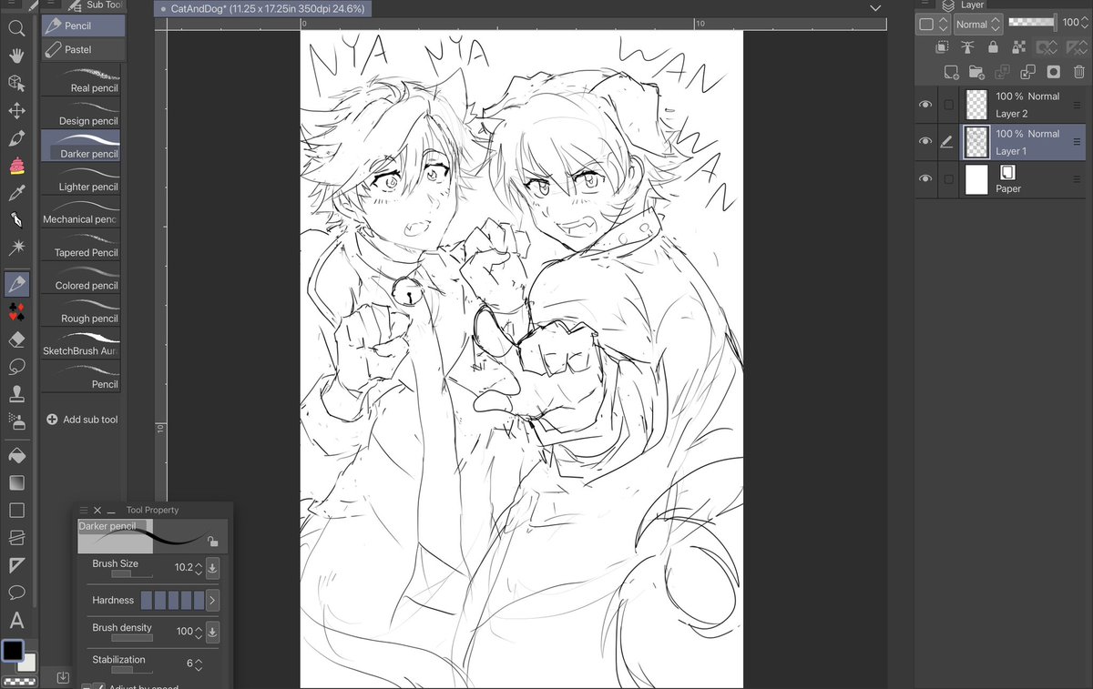 Stream starting now! Gonna work on drawing these boys some more ☺️ 