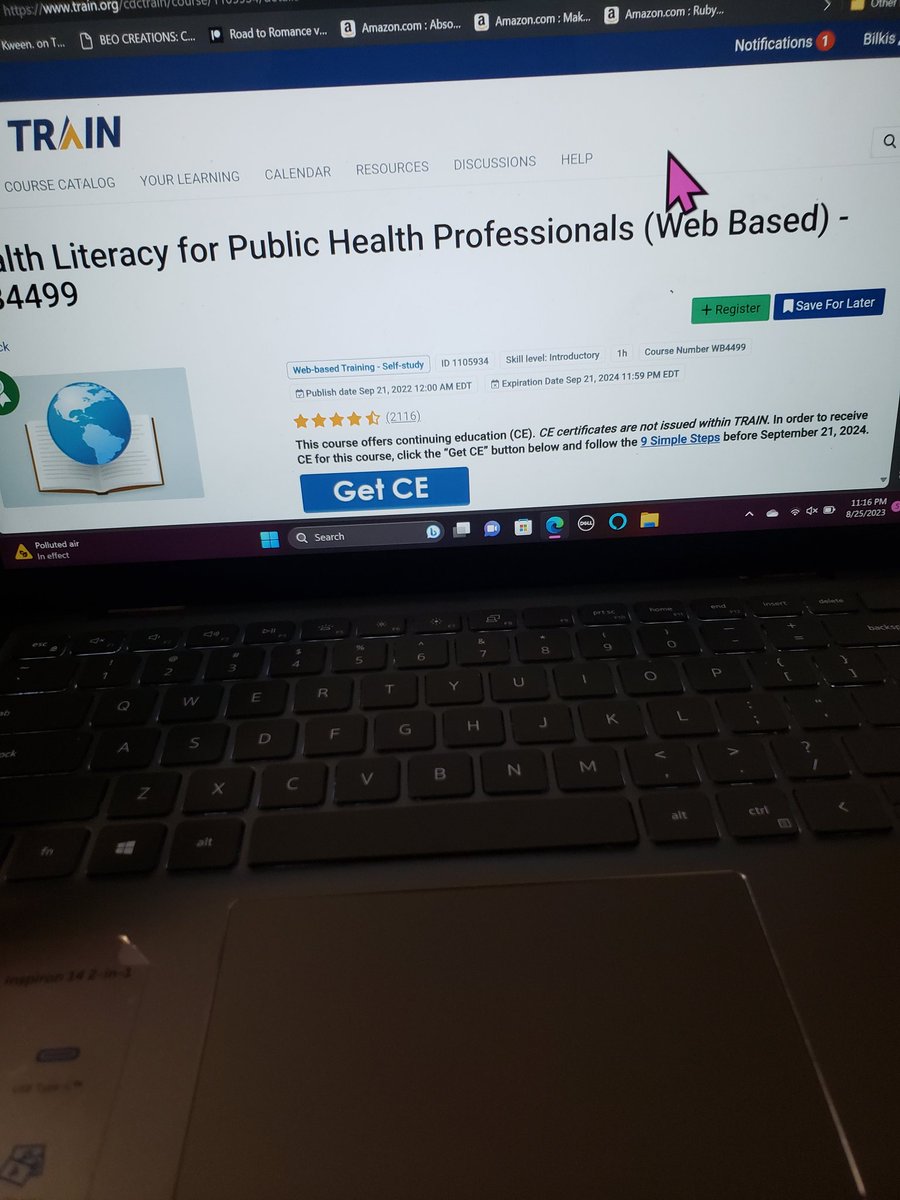 bilkistl's tweet photo. This week in my health communications course, we created CDC train accounts. This will allow us to earn certificates! CDC Training is a great opportunity to enhance our skills. We also went over course expectations and the syllabus. I can't wait for what's next! 
#SCOMUP https://t.co/FWOzWmivKg