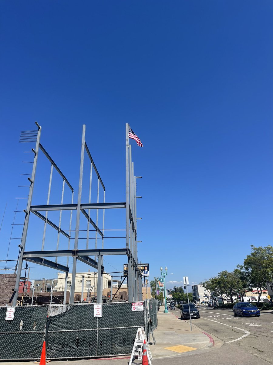 Have our flag flying on this 6 story self storage project in San Diego! Project is looking sharp. Three subterranean floors and 3 above at completion.