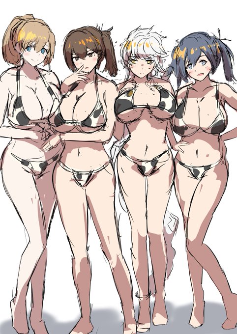 デカいおっぱいに甲乙つけるのは失礼だと思ったので全員描きました_(:3」∠)_ https://t.co/sOMTK3w0bB 