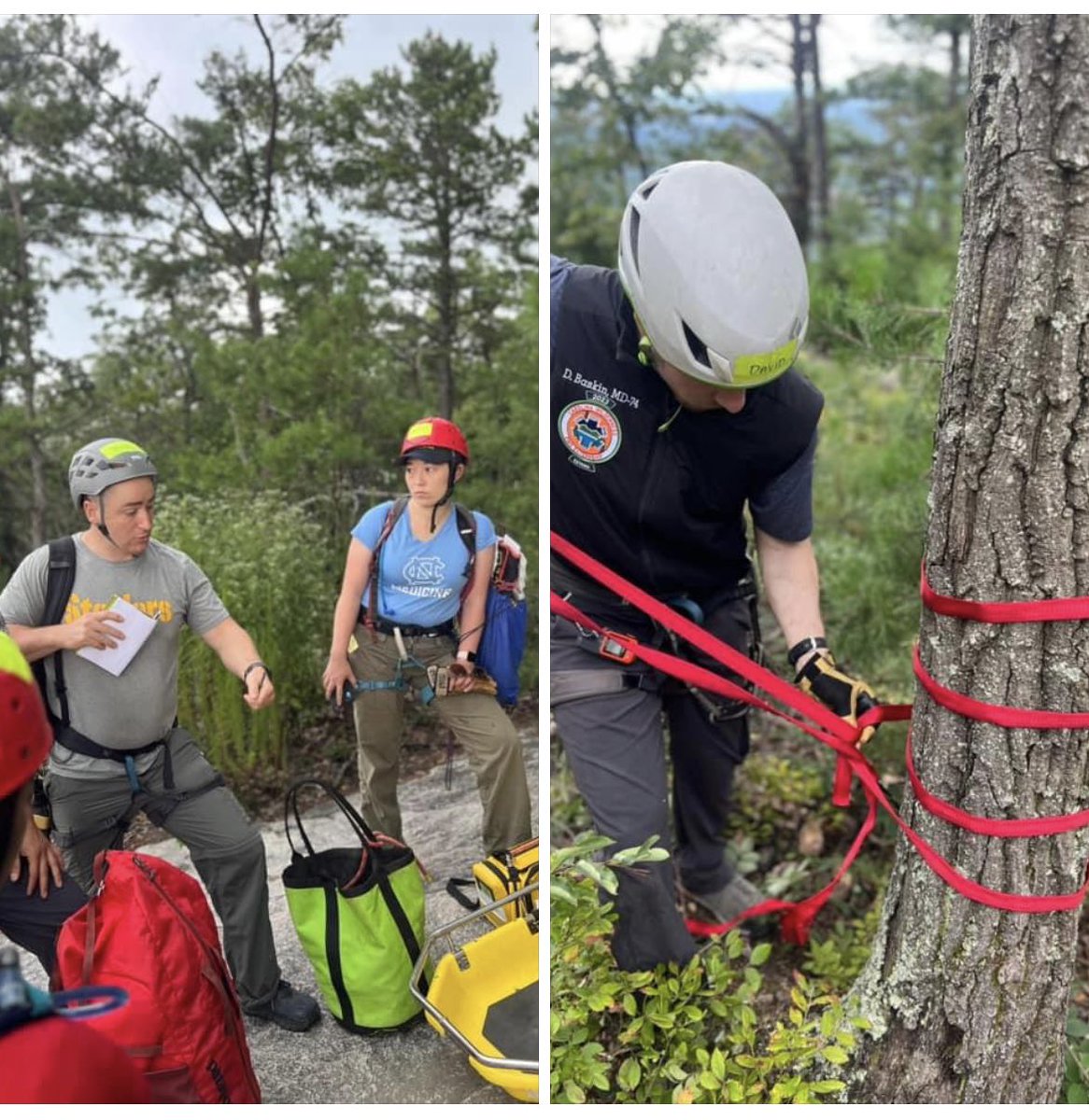 hawkvox's tweet photo. CWEMSE Day 5
Daily Travel (Total Travel): 456 km (2,587 km*)
Knot of the Day: interlocking bowline
BRATT Day 5: the final day of the Basic Rescue And Technical Training (BRATT) class! We were proud to see #MD73 Brian Drury step up as incident commander for the final exercise. Great to see the whole class put everything together. After wrap-up, debrief, and gear stowage, the Externs were off to well-earned actual beds (not tents) tonight in Winston-Salem. Bonus round: they had a Zoom mentoring meeting tonight with #MD59 Sarah Frances McClure (EX16)!
*total rotation travel distance to date, including by foot, climbing, rappelling, ascending, car, truck
#CWEMSE2023 #cwemse #expeditionary #expeditionmedicine #wildernessmedicine #wildernessEMS #essequamvideri #crewnotpassengers #medicalschool #emergencymedicine #hawkventures #yesthisismedschool #WakeForestWildmed #wildmed #WEMS #BRAM #blueridgeadventuremedicine #ncparks #ncstateparks #BRATT #trainlikeyoufight @DavidMBaskin1 @Sassafrasmc @CWEMSE @HawkVenture