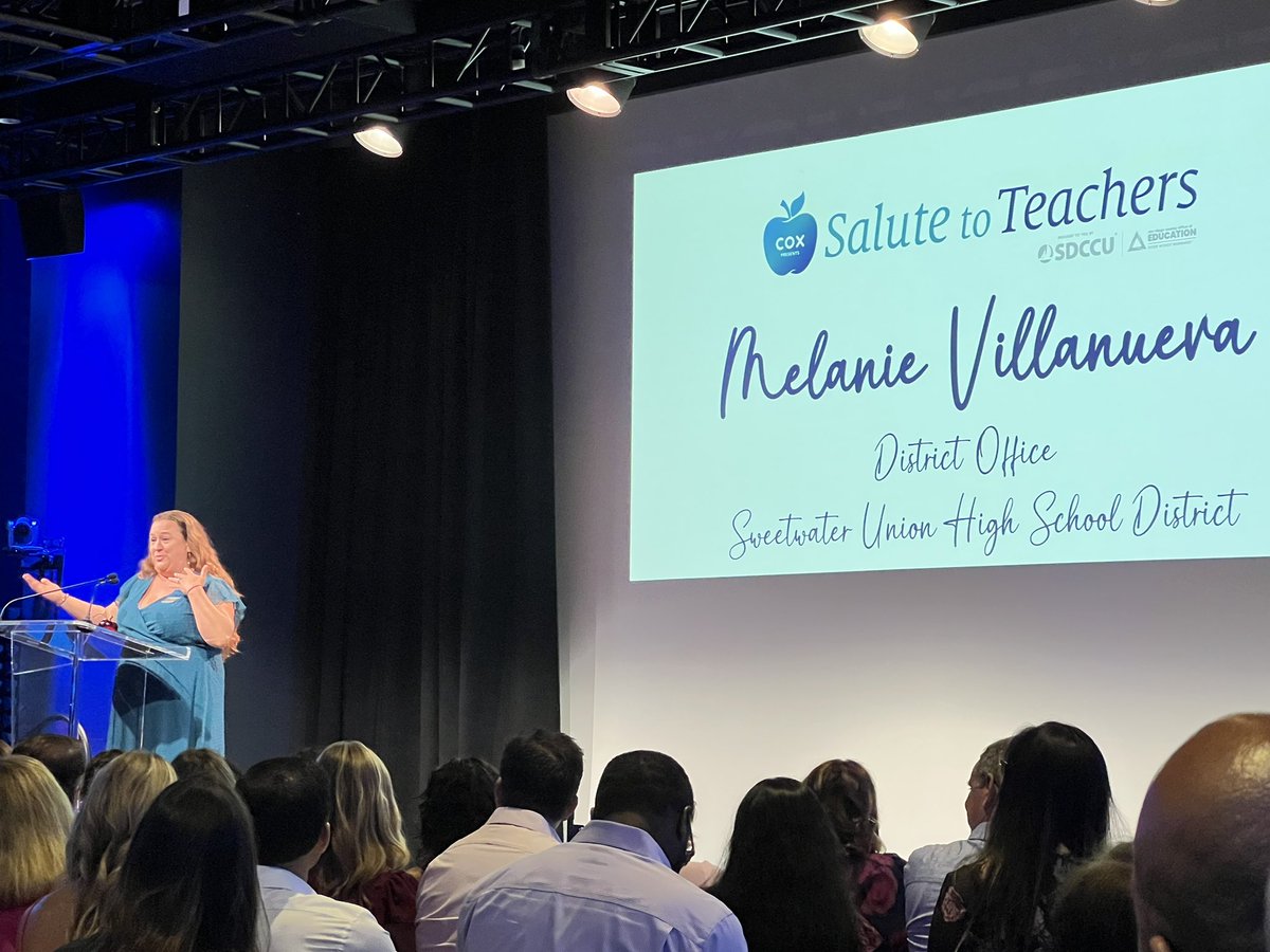 📣📣San Diego County Teacher of the Year alert! 📣📣 #SUHSD you’re looking at one of the new San Diego County Teachers of the Year……Melanie Villanueva! 🏆🎉 Congratulations Melanie!