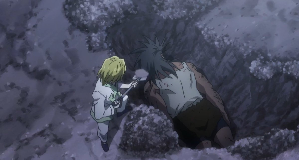 bradywontmiss's tweet photo. Kurapika bringing a shovel to his fight😭😭😭 https://t.co/Fai6328g7c