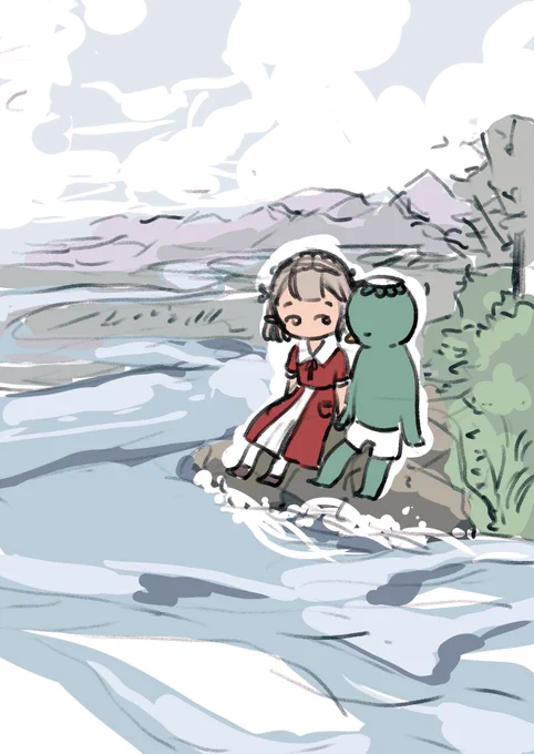 #えるの絵だよ  来年もぜったい一緒に遊ぼうね、かっちゃん。