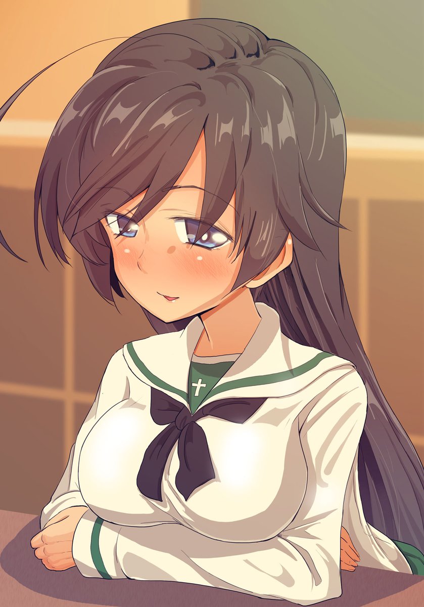 五十鈴華 「放課後、華さんと会話中にスケベメガネをかけてみた」|ジングーのイラスト