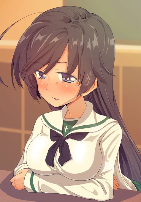 放課後、華さんと会話中にスケベメガネをかけてみた