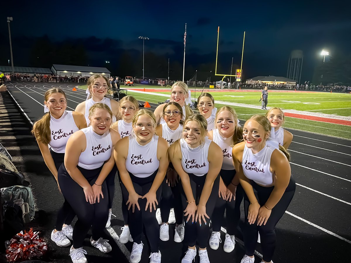 ECDancers's tweet photo. So happy to be back at it!  First football game of the season! ❤️🖤🏈 https://t.co/aWQJ2PLCpX