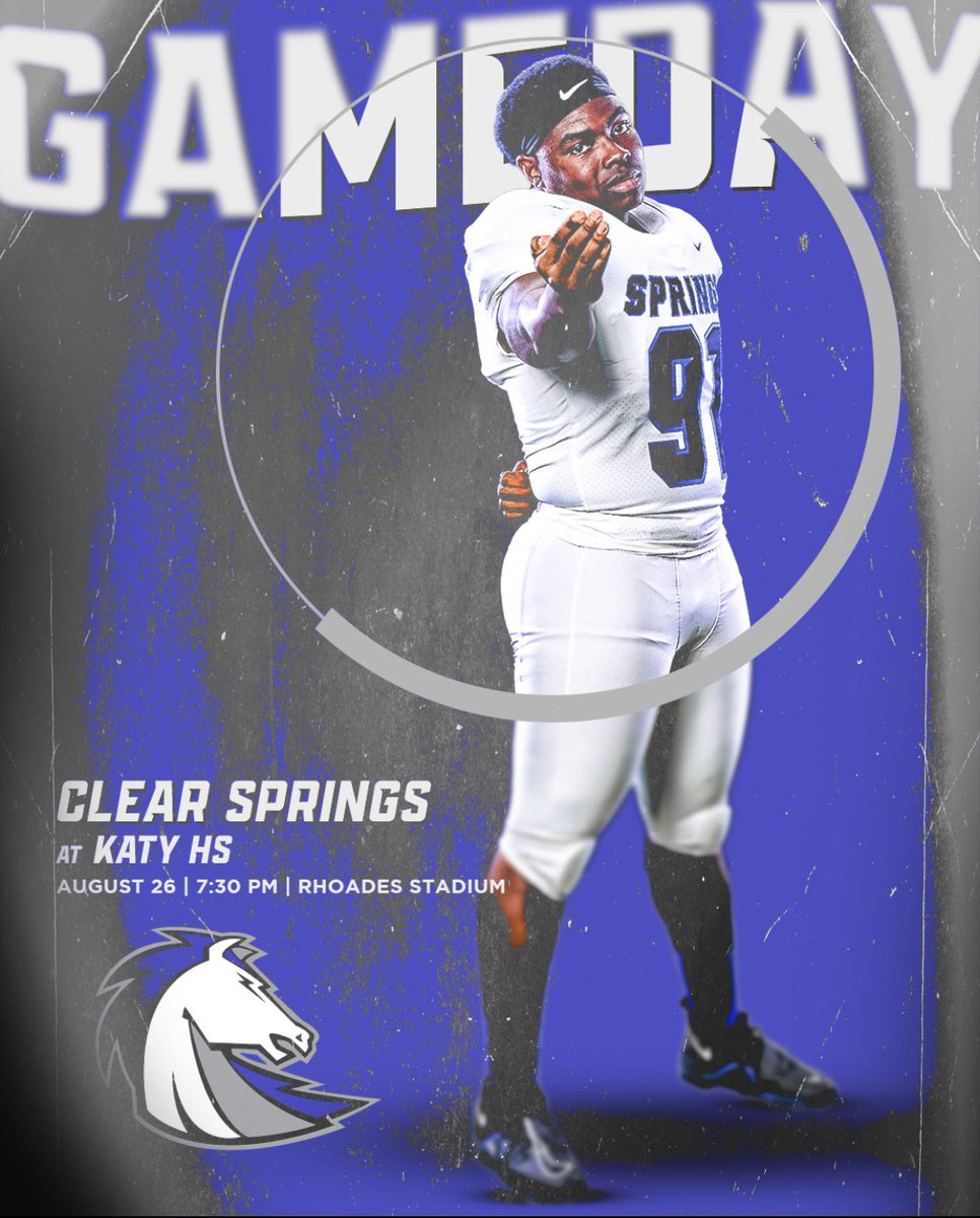 🚨Game Day🚨
🏈1st Game of the Saeson🏈
🗓Thursday, August 26
🔵⚡️Clear Springs 🆚 Katy 🐯🔴
🏟KISD Rhodes Stadium
🏈 7:30PM Kickoff
# BOLTUP⚡️ #BRICKBYBRICK🧱