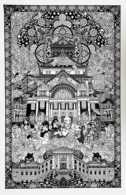 中之島中心に広がる大阪の切り絵を作りました。  様々なモチーフが隠れていますので、探してみて下さいね。  サイズ:800×500mm(外郭) 制作作業期間:2週間  良いなと思ってい頂けたら🔁🩶よろしくお願いします。  #切り絵 #papercuttingart #art