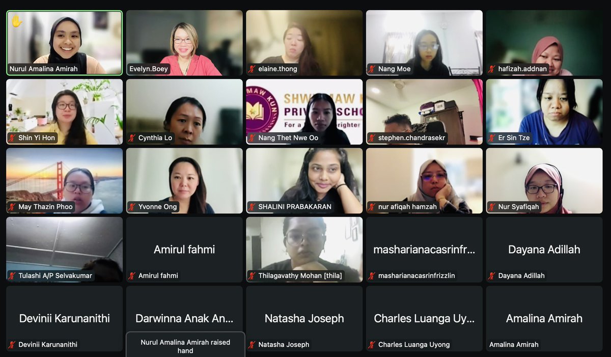 BoeyEvelyn's tweet photo. CICTL cohort10 has started. It is going to be an exciting journey with these teachers from different schools and as far as Myanmar. We started the journey by asking them to make links with each other. @CambridgeInt @TCyngier @helpcpd https://t.co/4bw0kNMF54