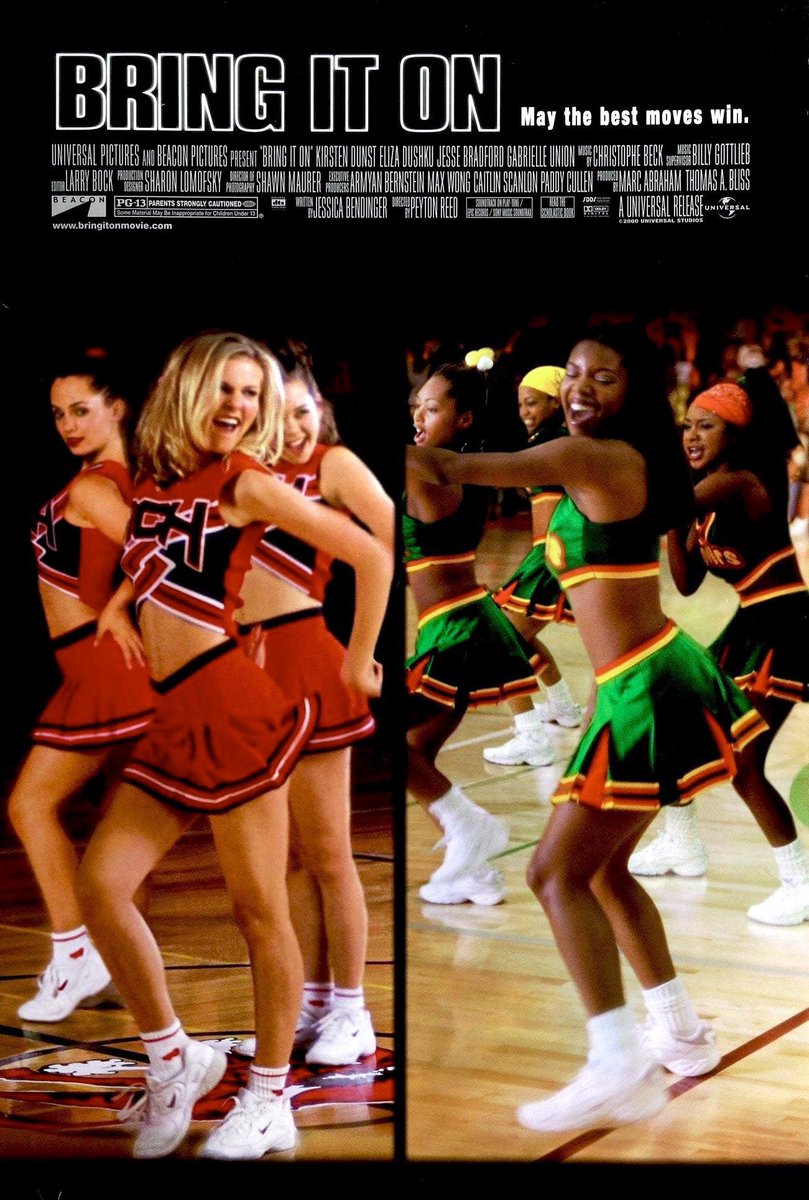 FilmNewsNos's tweet photo. 🎬MOVIE HISTORY: 23 years ago today, August 25, 2000, the movie ‘Bring It On’ opened in theaters!
#KirstenDunst #ElizaDushku @JesseBradford @itsgabrielleu #ClareKramer #NicoleBilderback #TsianinaJoelson #RiniBell #NathanWest #HuntleyRitter #ShamariFears #NatinaReed #PeytonReed https://t.co/4jm6oB6rPx