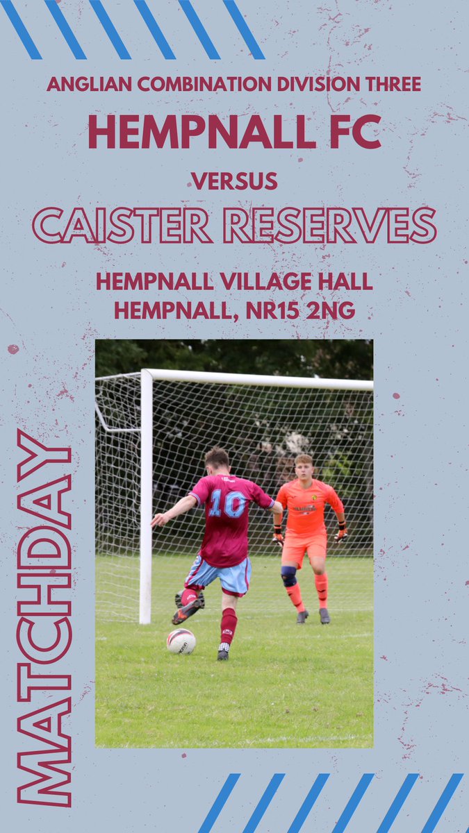Hempnall Football Club (@hempnallfc) on Twitter photo This week Hempnall play their first home game of the season against recently relegated <a href="/caisterfc1/">Caister FC</a> Reserves. ⚽️
Can Hempnall get their first win of the season?
All support is welcome! 💜💙 This week Hempnall play their first home game of the season against recently relegated <a href="/caisterfc1/">Caister FC</a> Reserves. ⚽️
Can Hempnall get their first win of the season?
All support is welcome! 💜💙
