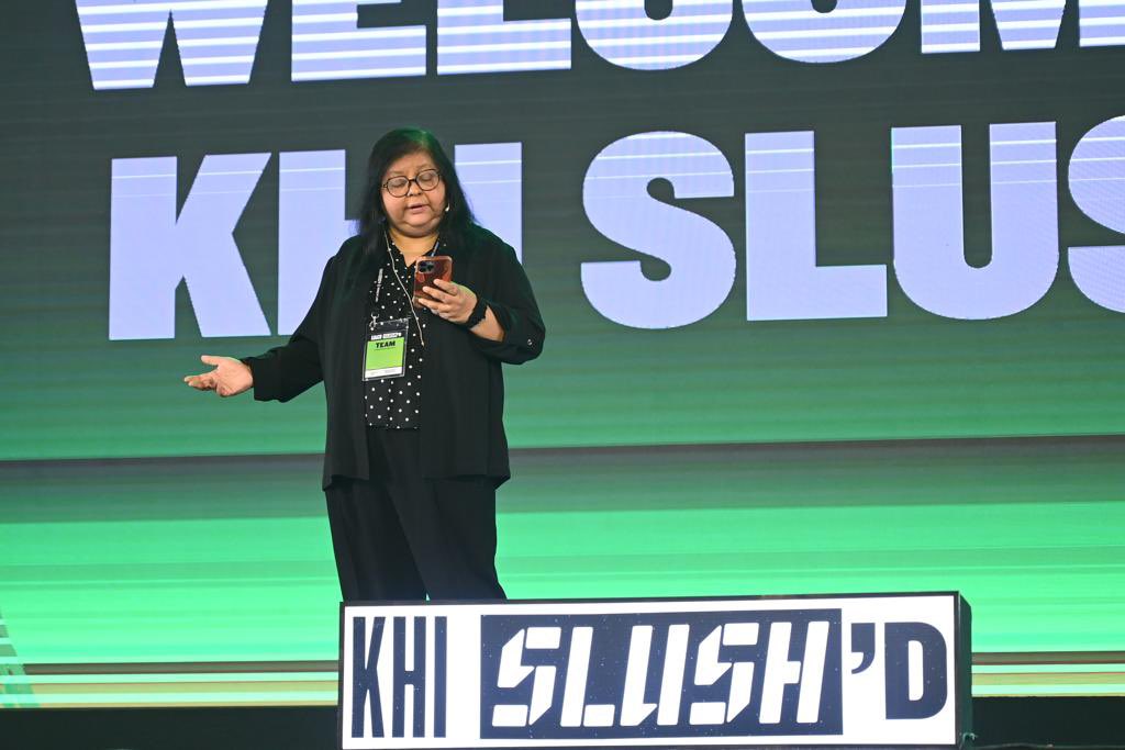 LabsKatalyst's tweet photo. LIVE NOW at Karachi Slush’D: Jehan Ara, CEO &amp; Founder of Katalyst Labs, introducing todays event and all the exciting proceedings we have planned for you ⚡️⚡️

Watch this space for LIVE updates! 

#KatalystLabs #karachislushd #getslushd https://t.co/cBVKcDFMsK