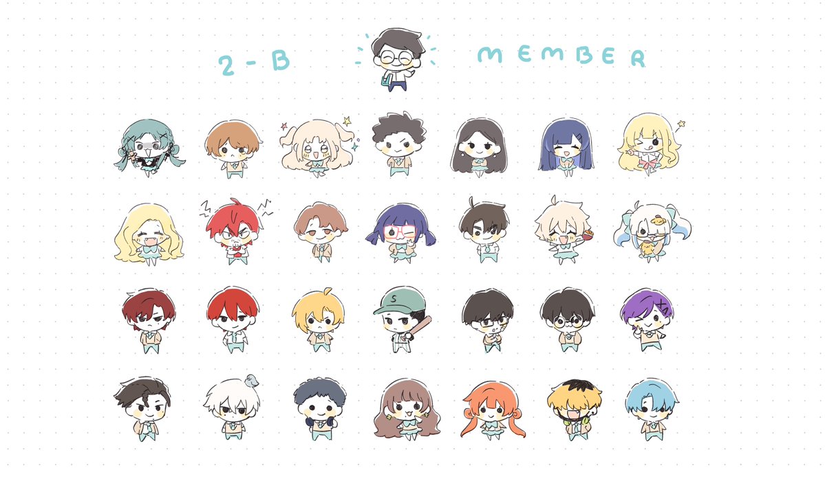SHC_Uzuipy's tweet photo. (มาลงรูปที่วาดสมาชิกห้อง 2-B ล่ะค่ะ ทุกคนตัวจึ๋งนึง🥺🤲) https://t.co/oqcmEE9aNH
