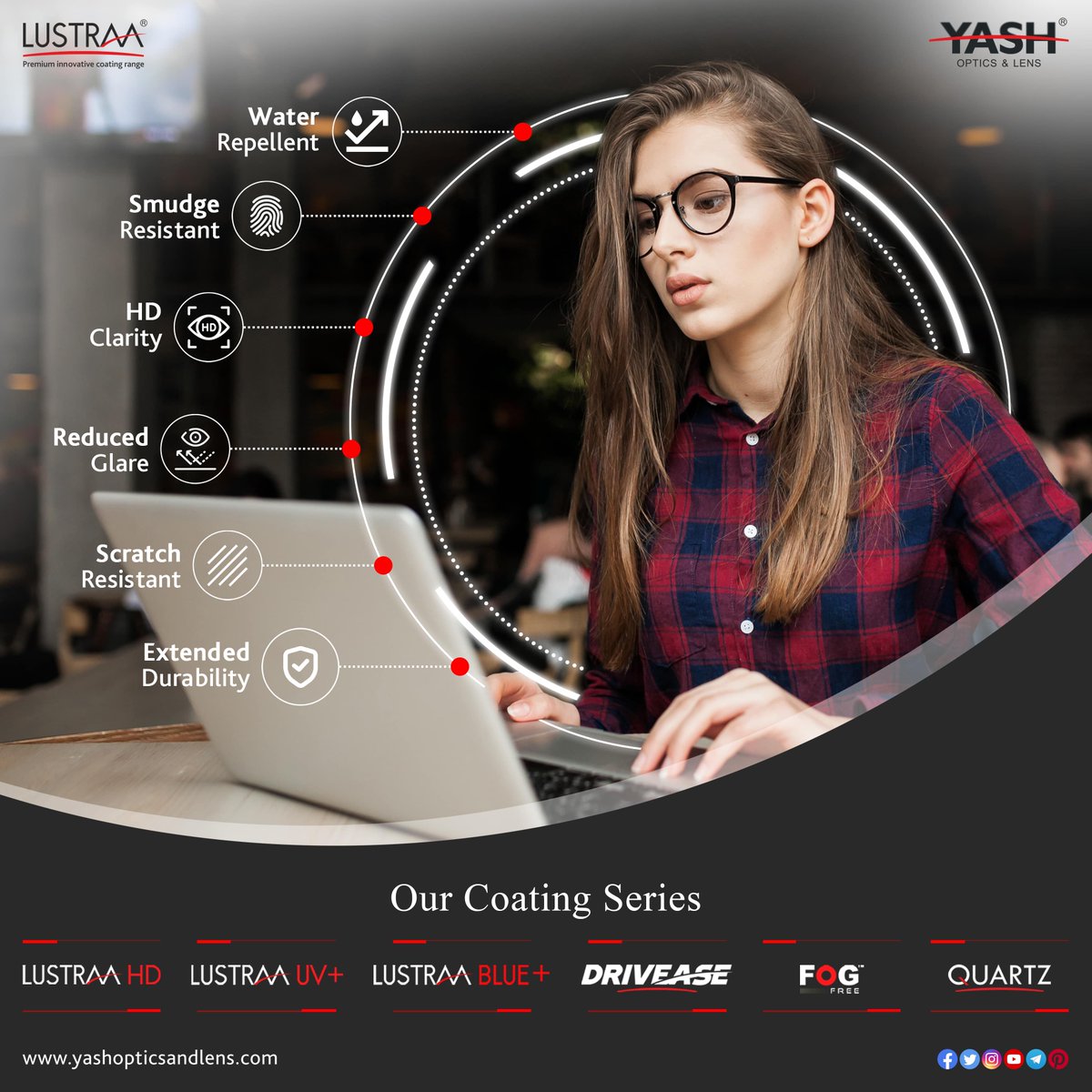 YashOandL's tweet image. #Lustraa premium #antireflective #coatedlens reduces annoying #glare, #reflection, protects from harmful #UVrays and improve the sharpness of your #vision.

 #LustraaCoatings #LustraaPremiumCoatings #PremiumCoatedLens #PremiumSpectacleLens #Optical #Vision #HealthCare #EyeWear
