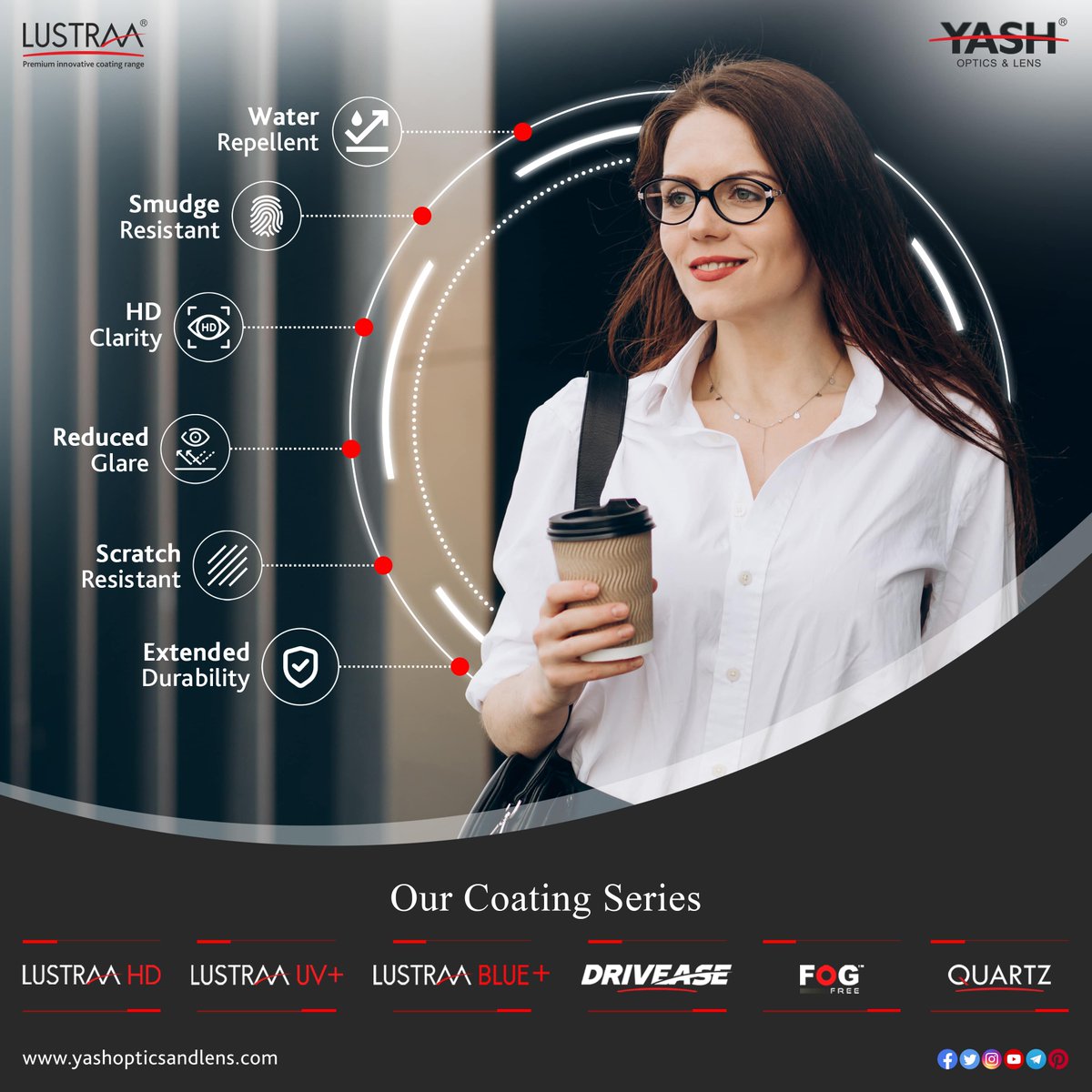 YashOandL's tweet image. #Lustraa premium #antireflective #coatedlens reduces annoying #glare, #reflection, protects from harmful #UVrays and improve the sharpness of your #vision.

 #LustraaCoatings #LustraaPremiumCoatings #PremiumCoatedLens #PremiumSpectacleLens #Optical #Vision #HealthCare #EyeWear