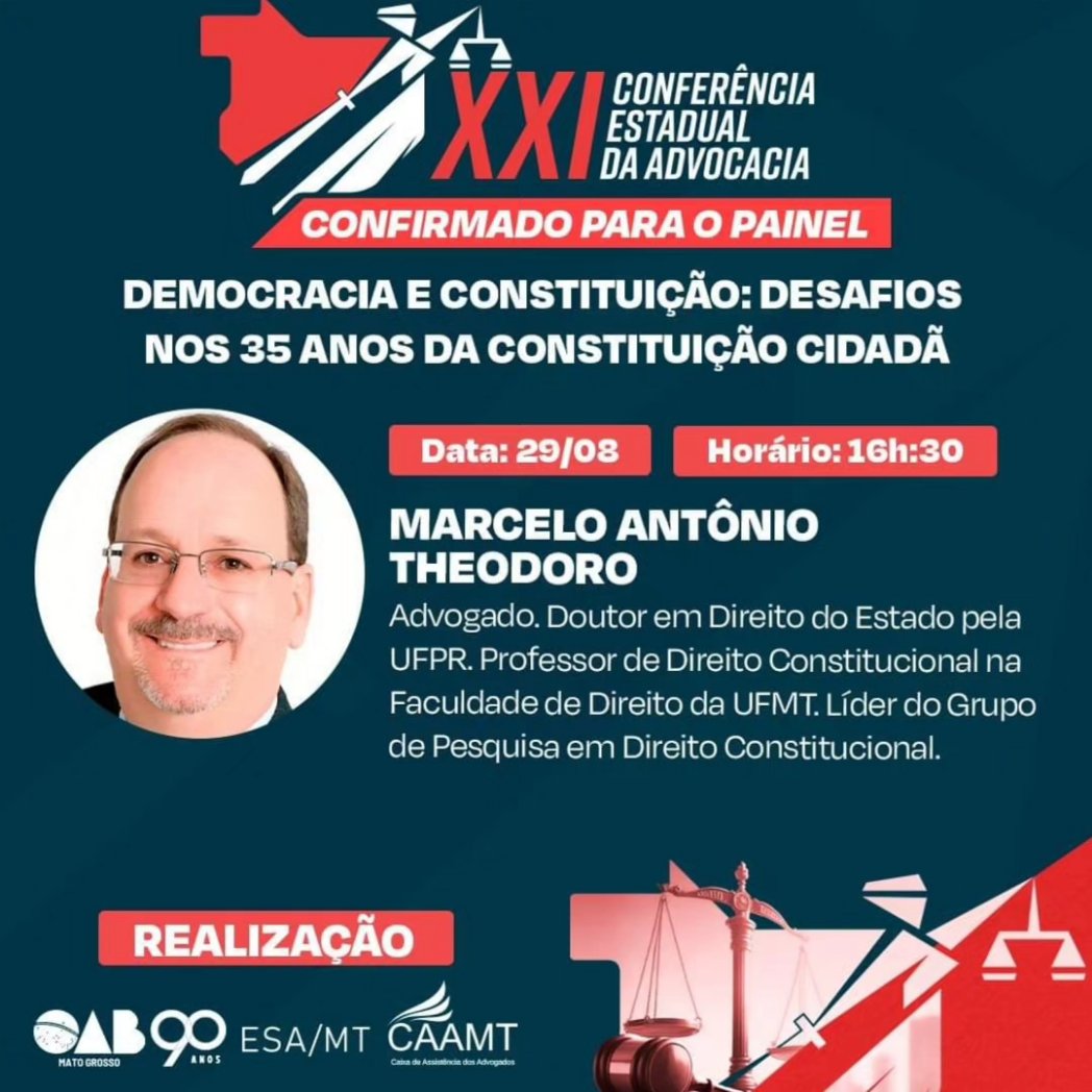 MATheodoro7's tweet photo. Já fez a sua inscrição? Corra que as vagas são limitadas! Acesse o link https://t.co/iyeh242jnx e garanta o seu lugar no evento mais aguardado do ano da advocacia mato-grossense.
#OABMT #ConferenciaEstadualdaAdvocacia https://t.co/1MgiobX29J