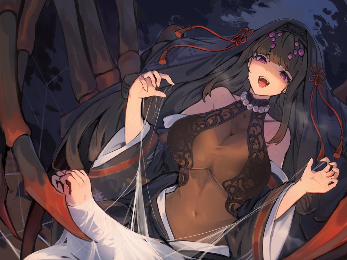カンナ「『モンスター娘に襲われるASMR～アラクネのカンナ編～』にてイラスト及びキャラク」|ランサネのイラスト