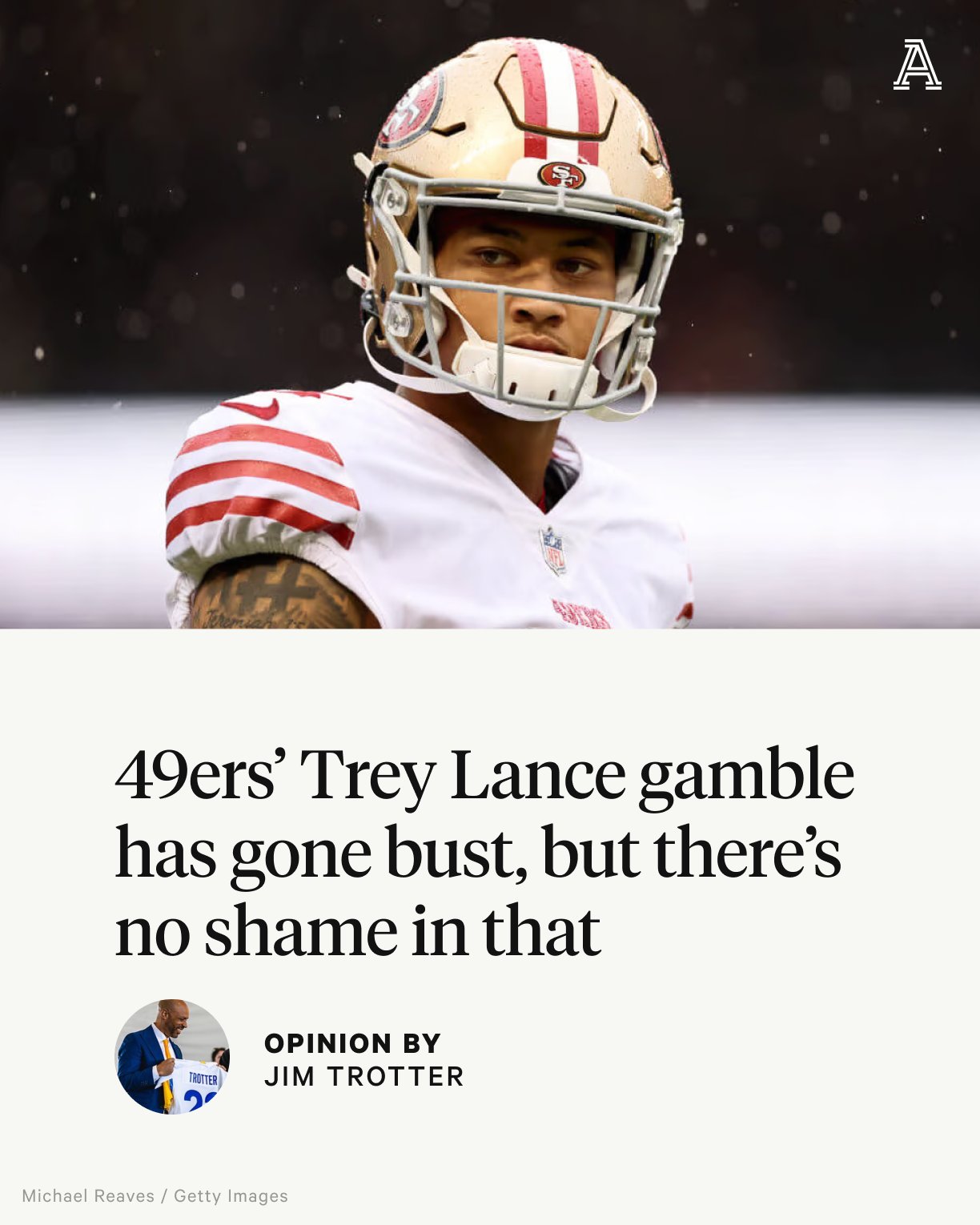 The Athletic on X: 'Did the 49ers miss on Trey Lance? Wildly so. But has it  set San Francisco back? Only if you believe two straight NFC Championship  Game appearances is a