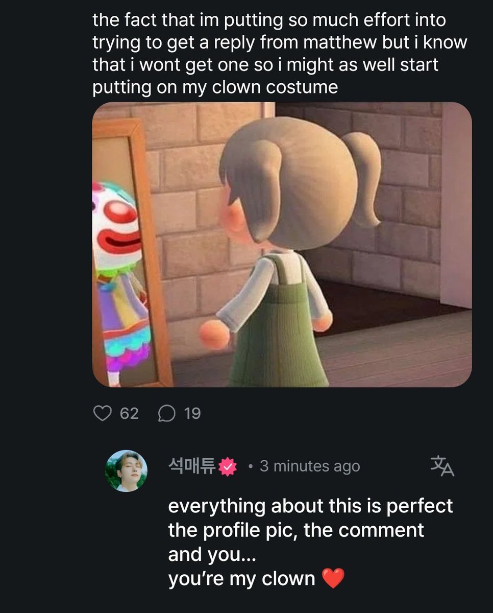 0528_files's tweet photo. "YOU'RE MY CLOWN" HELPP 😭😭 https://t.co/akNQ8uUAzL
