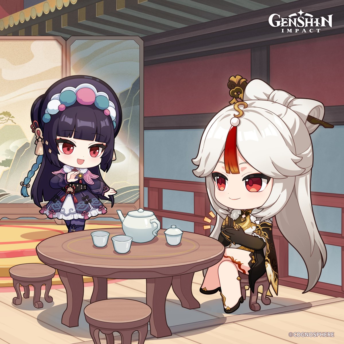 GenshinImpact's tweet photo. Happy Birthday, #Ningguang! #GenshinImpact 

"This is from the new piece I've been working on. What do you think?"
"Excellent. It hasn't been long since we last met, but you've surpassed yourself once again, Yun Jin."

Participate in Ningguang's birthday event: https://t.co/w0fIZaMvcD