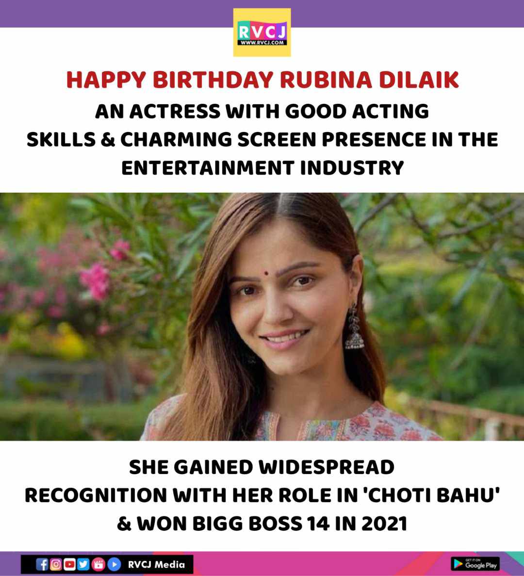 rvcjmovies's tweet image. Happy Birthday Rubina Dilaik

#rubinadilaik #chhotibahu #bigboss #rvcjmovies #rvcjinsta