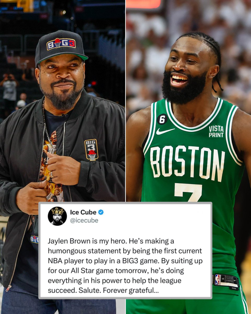 Ice Cube shouted out Jaylen Brown after announcing he'll play in the BIG3 All-Star game 🙏

(via <a href="/icecube/">Ice Cube</a>)