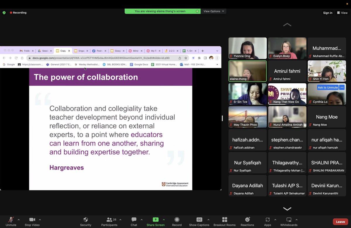 BoeyEvelyn's tweet photo. CICTL C10 - The power of collaboration. What is the role of teacher in it? @CambridgeInt @TCyngier @helpcpd @PekYvonne https://t.co/ClcwJzTil9
