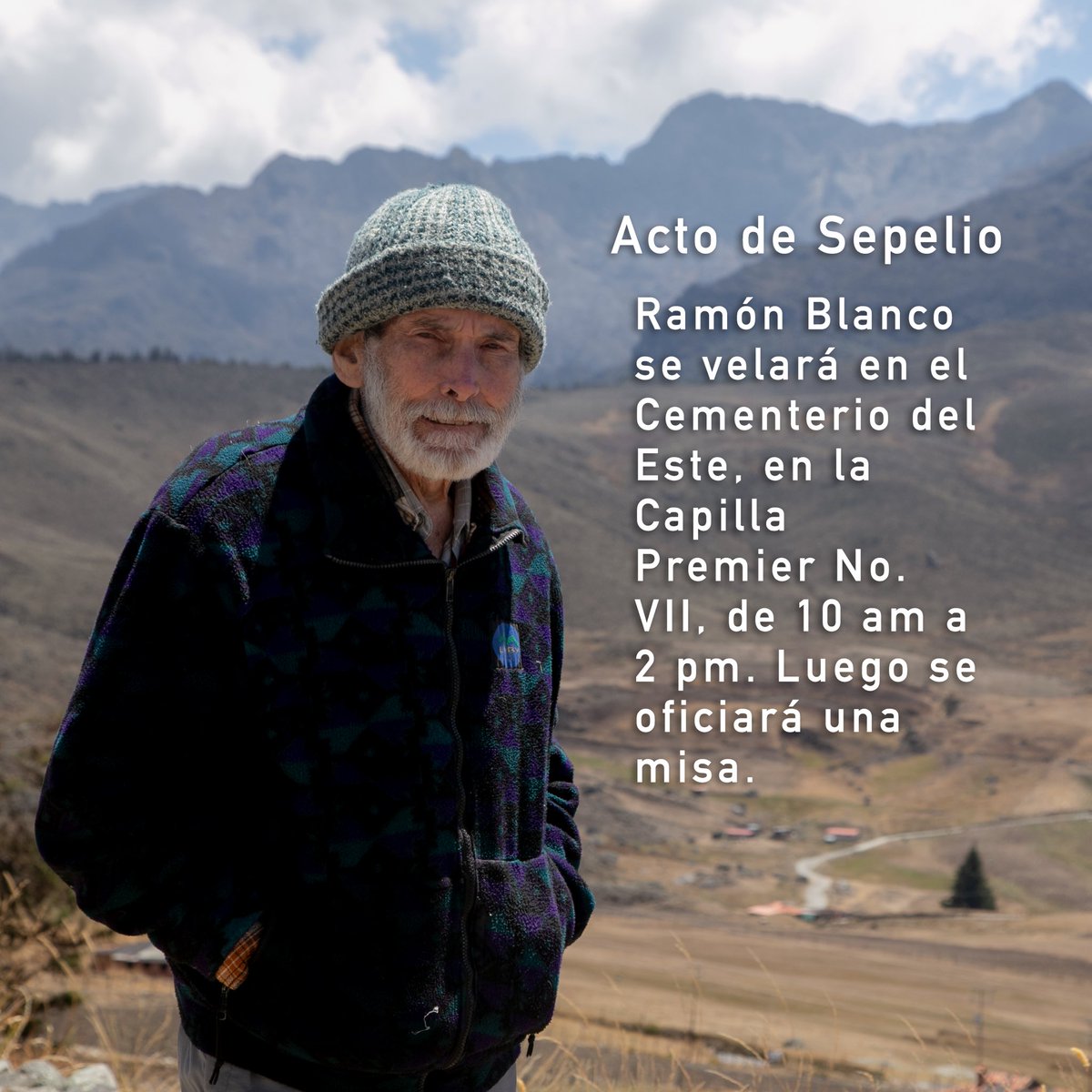 Mañana 26/08/2023, Ramón se velará en el Cementerio del Este, en la Capilla Premier No. VII, de 10 am a 2 pm. Luego se oficiará una misa y al finalizar ésta, se lo llevarán a cremar.