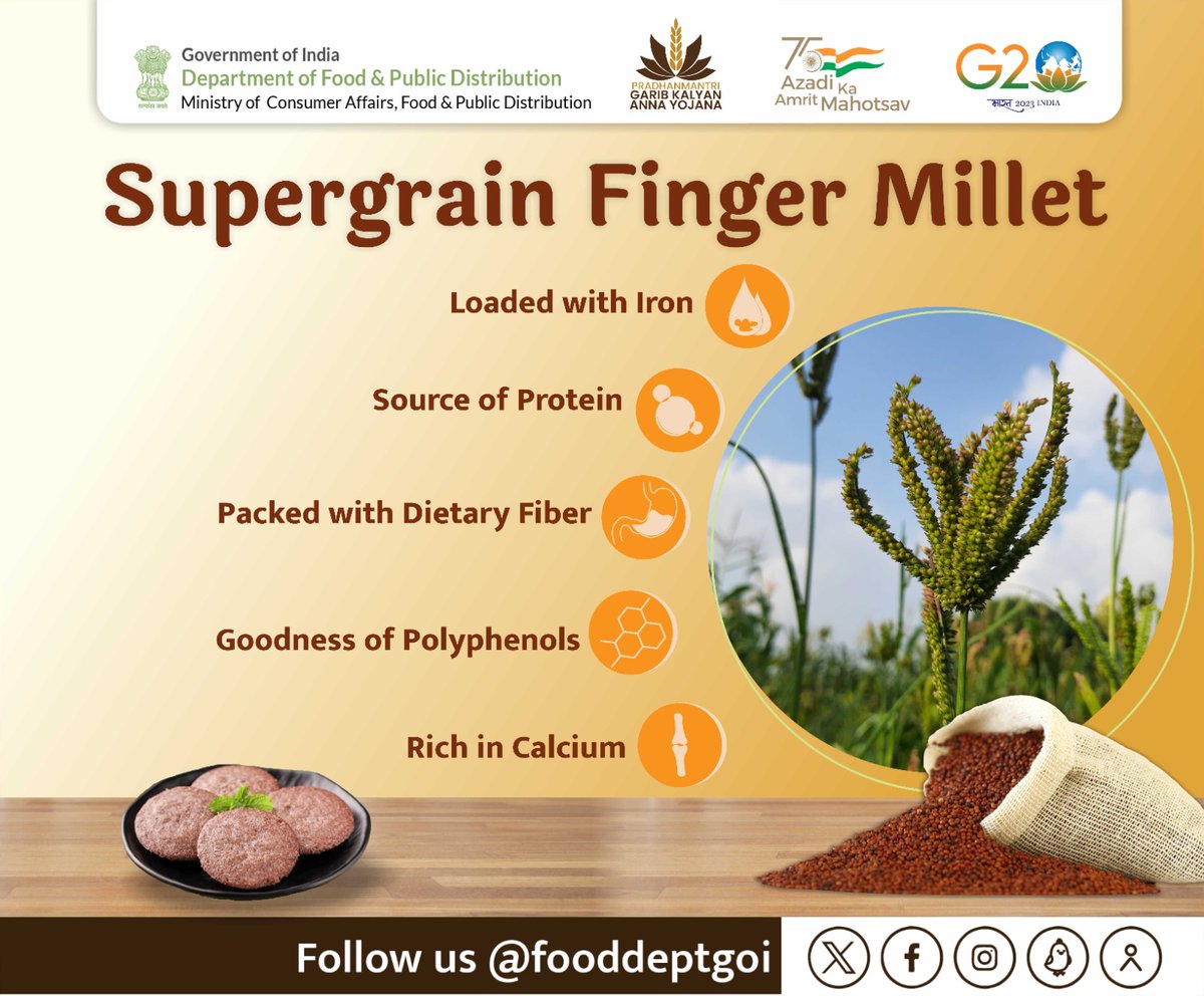 Fingerlicious Finger Millet is flavourful & packed with all the essential nutrients in good amounts!
#DidYouKnow? It is widely referred to as Ragi in India.
#FingerMillet #HealthyChoices